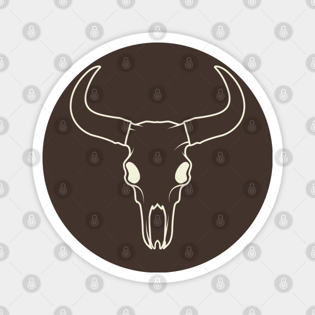 Aesthetic Lineart Buffalo Skull Magnet by crissbahari